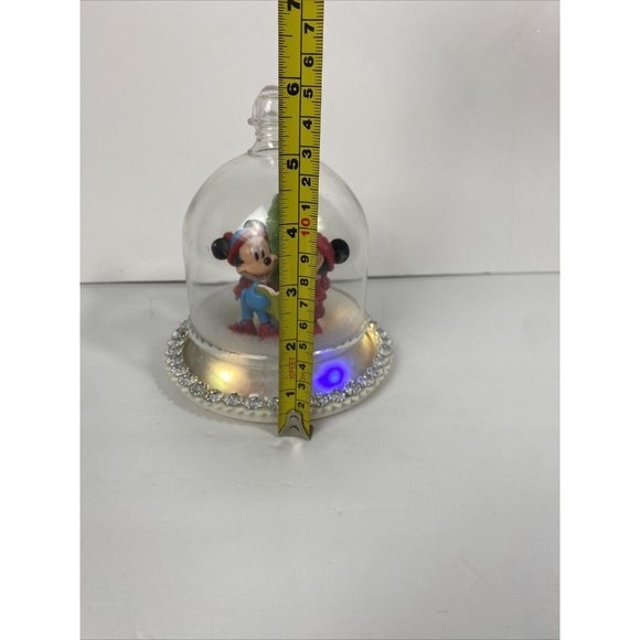 Disney MICKEY MINNIE MOUSE GEMMY MUSICAL LIGHTED GLOBE LIGHTS UP CAROLS CAROLING - Picture 9 of 13